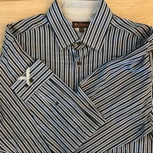 Ben Sherman black and blue striped dress shirt